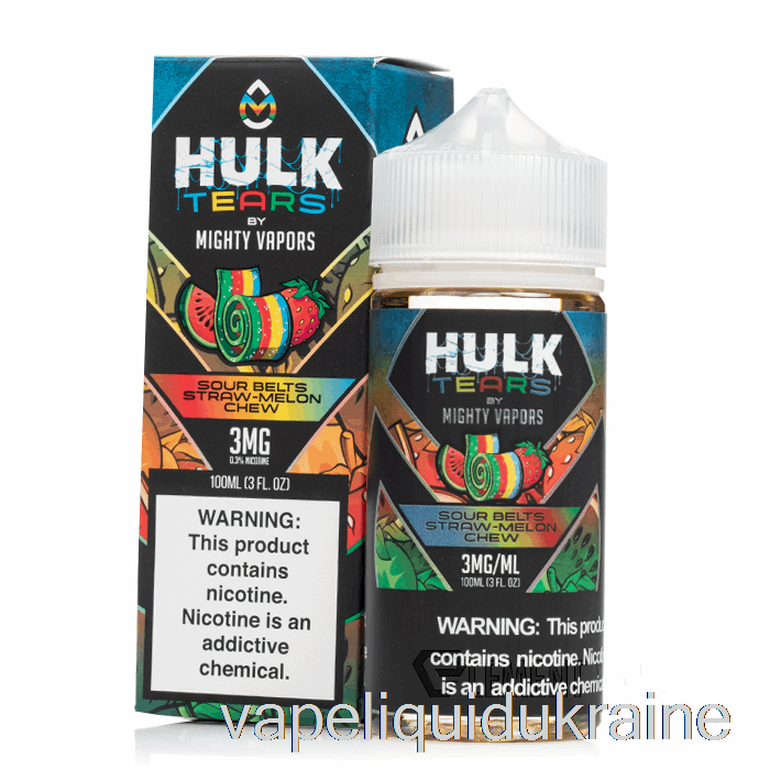 Vape Ukraine Sour Belts Straw Melon Chew - Hulk Tears - 100mL 0mg